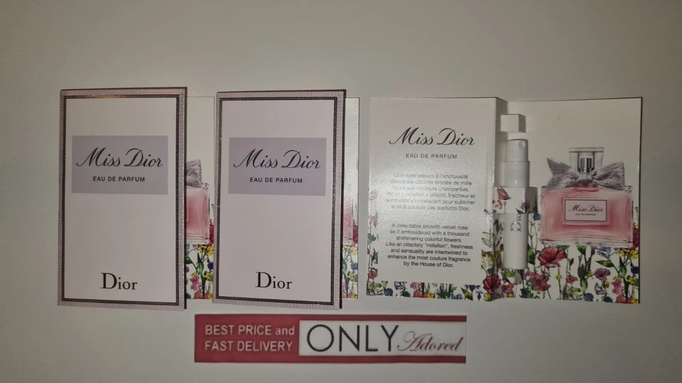 CHRISTIAN DIOR S.A. 3 x Dior MISS DIOR 1ml Eau de parfum vials travel mini SPRAYS *NEW*