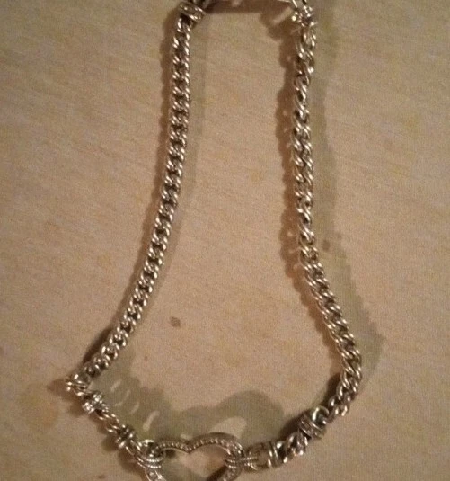 Colar Gargantilha Aposentado Vintage Brighton Prata/Cristal Coração "LUZES URBANAS" - Imagem 4 de 4