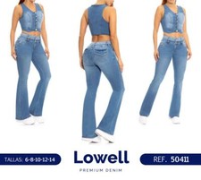 LOWELL JEANS COLOMBIAN WOMEN BUTT LIFT BOOT CUT BLUE DENIM SET 2 Pieces 50411