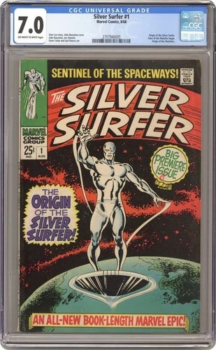SILVER SURFER #1 CGC GRADED 7.0 MARVEL COMICS 1968 ORIGIN SILVER SURFER/WATCHERS