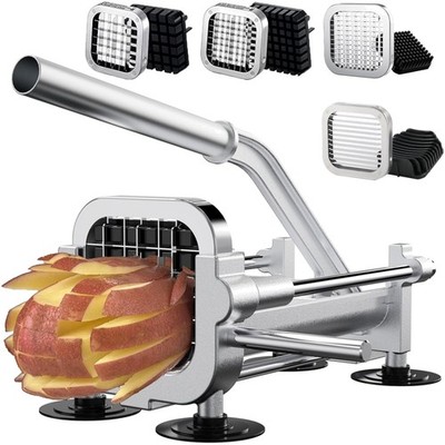 Pommes-Frites-Schneider Edelstahl Kartoffelschneider Manuell Vier-Späne-Schne...