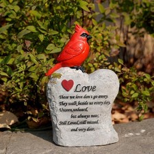 Cardinal Decor Garden Decor,Red Cardinal Memorial Stones for Loved Ones, Card...