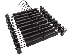 Guhmctt 10 Pack Pants Hangers with Adjustable Non-Slip Clips Anti-Rust Hangin...