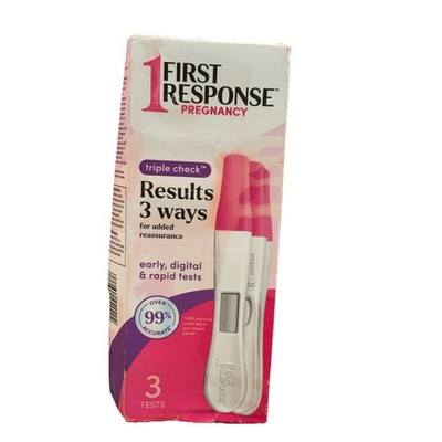 First Response Triple Check Pregnancy Test 3 ct. New Damaged Box