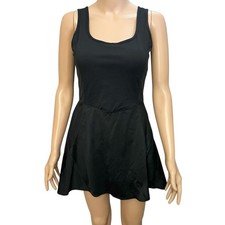 Halara Tennis Dress Medium Mini Black Cross Back Lined Sporty Pickleball