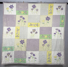 Vintage Ręcznie robione piękne kwiatowe bloki Wielokolorowa puchowa kołdra 220x210 cm