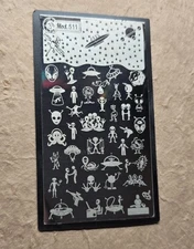 Mundo De Unas MDU Mod 511 Nail Stamp Plate Alien Outer Space Spaceship Galaxy