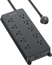 Power Strip Surge Protector, 4000J, ETL Listed, 10 Widely Spaced Outlets with 2