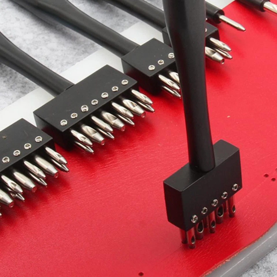 YUBRO Leder Lochstanzer Brogue Stil Pricking Iron Nähmeißel Werkzeug aus Stahl