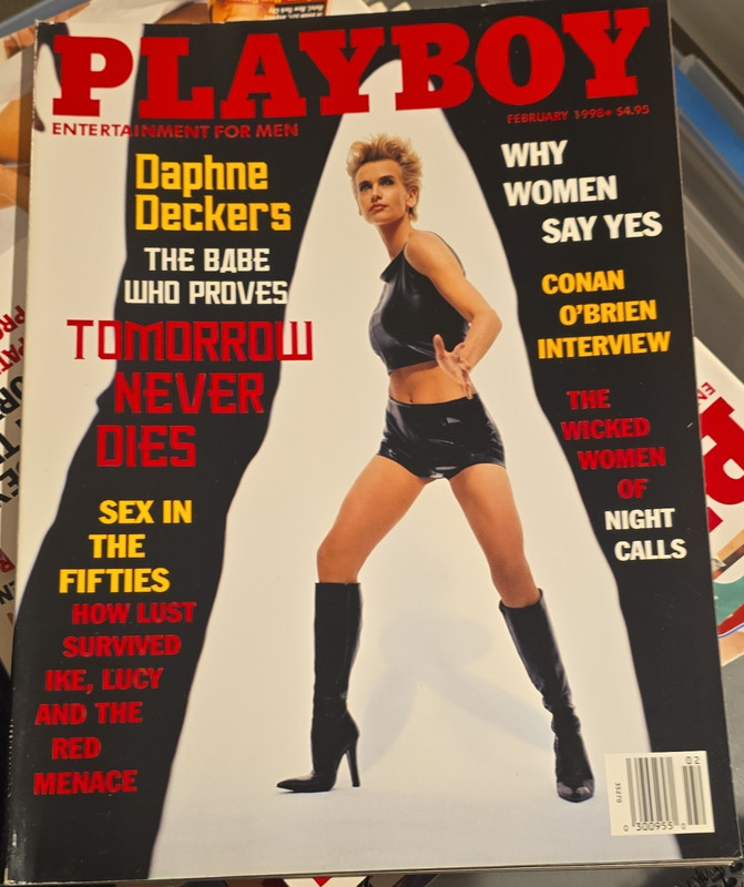 Playboy February 1998 Illustrated Daphne Deckers Tomorrow Never Dies Conan O'Br…