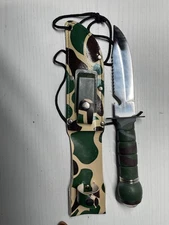 Hunting Knife with sheath 5” Blade Made in Taiwan with compass