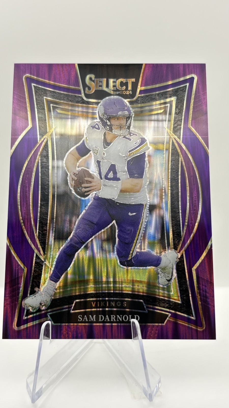 2024 Panini Select - Concourse Sam Darnold #92 Purple Shock Prizm /360