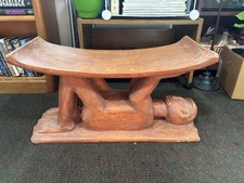 Early Vintage African Ashanti Throne Stool Hand Carved Original Surface Wood