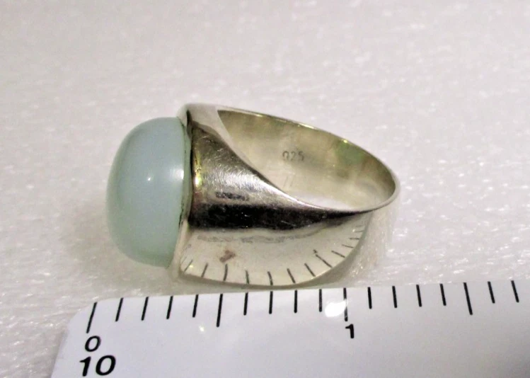 Men's Light Blue Gemstone Sterling Silver Ring (Size 10) 18.5 grams - Image 3 of 4