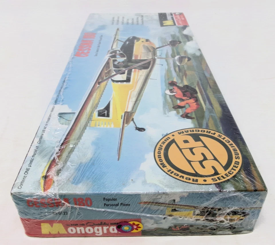 RARE Monogram 85-0123 Cessna 180 1/41 Airplane Model Kit Re-Box SEALED - Image 3 of 4