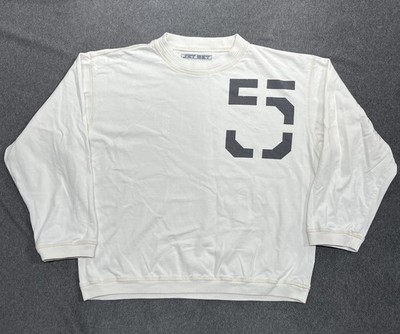 Jet Set Vintage Sweatshirt 90er Weiß Print Herren L Urban Streetwear Rarität