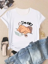 Im OK Cat Shirt   Funny Lazy Cat Graphic Tee ...