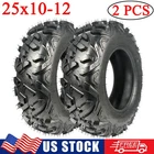 2 PCS 25x10-12 UTV ATV Tires 25x10x12 25-10-12 All Terrain 6PR Off-Road AT Tires
