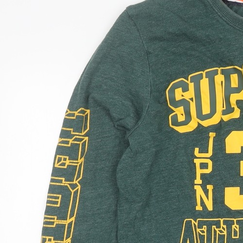 Superdry Hombre Camiseta Manga Larga Estampado Gráfico Verde M - Imagen 11 de 12