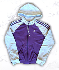 Adidas Kinder M&auml;dchen Sportjacke Kapuzenjacke Gr. S Violet Lila