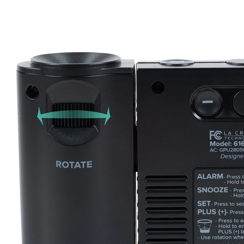 La Crosse Atomic Projection Alarm Clock Indoor Outdoor Temperature Black - Image 4 of 4