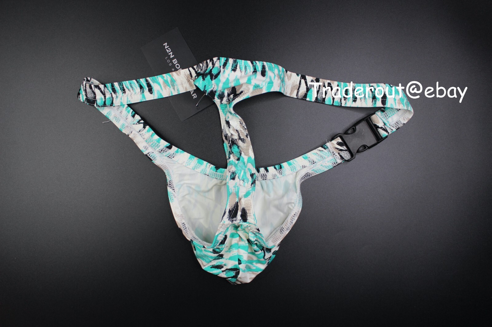 N2N Bodywear Men aqua blue fire island swim thong Gstring swimwear