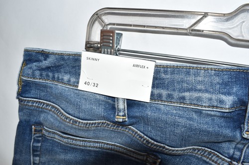 New American Eagle Skinny Distressed AirFlex + Blue Jeans Mens Size 40x32 - Picture 12 of 12