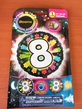 Illooms Happy Birthday, 8 , 24h Led Light Up Helium Balloon 22", 