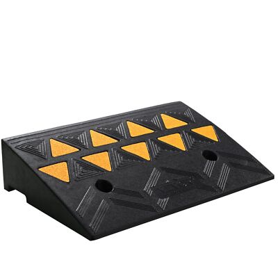 Rubber Curb Ramp 4.25'' Rise Height Sidewalk Curb Ramp 11.8'' Width 19.7'' Length