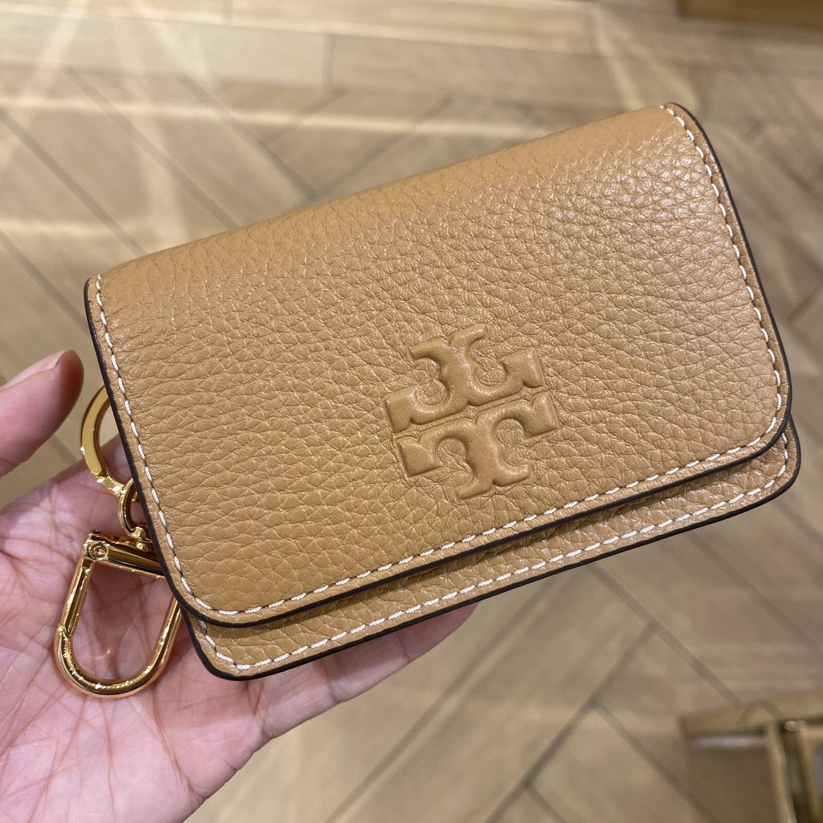 Tory Burch Thea Flap Card Case 159428 Tiramisu | eBay