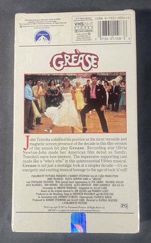 NOS Grease 1978 Movie VHS Sealed Paramount Home Video 1990 - Picture 2 of 8