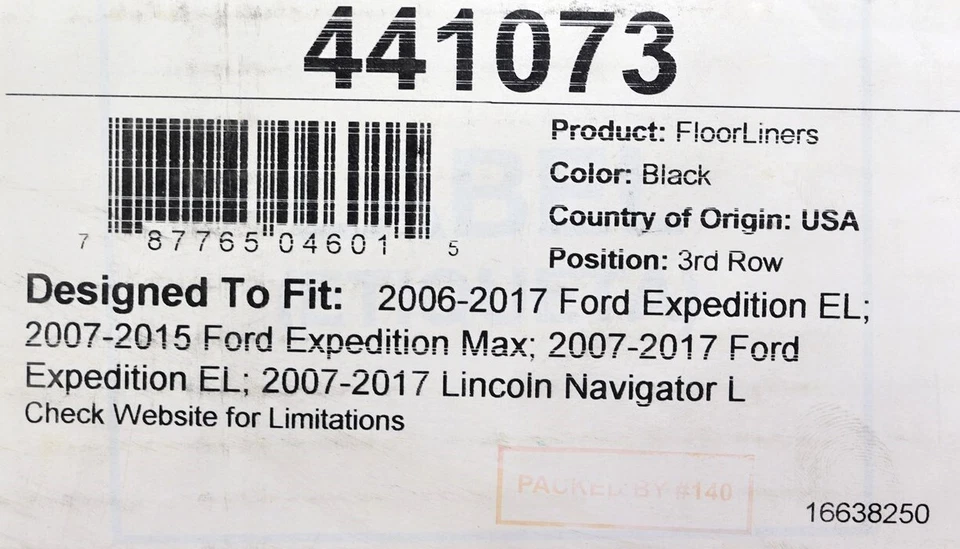 NUEVO All Weather 3ª fila revestimiento de piso negro 441073 Expedition Navigator 2007-2017 Foto 2 de 4