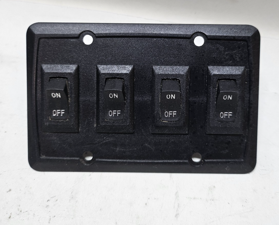 Black Quad 4 GANG ON/OFF 12 volt Black Light Switch RV MARINE RV CAMPER ...