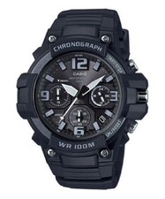 Casio MCW-100H-1A3V Chronograph Watch, 100 Meter WR, Black Resin, Date MCW100H