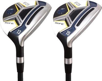 Senior Mens Rife Golf 812s Offset #13, #15 Mature Fairway Metal Wood Clubs Set
