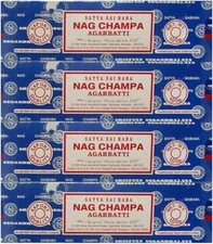 Satya Sai Baba Nag Champa Agarbatti Pack of 4 Incense Sticks Boxes 250gms
