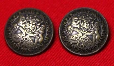 Two Vintage Bill Blass Blazer Buttons Brown Gold Metal 1970s Men's