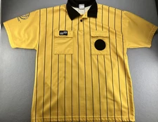 Referee Shirt Mens Size XL Official Sports Yellow Soccer Collared Short Sleeve