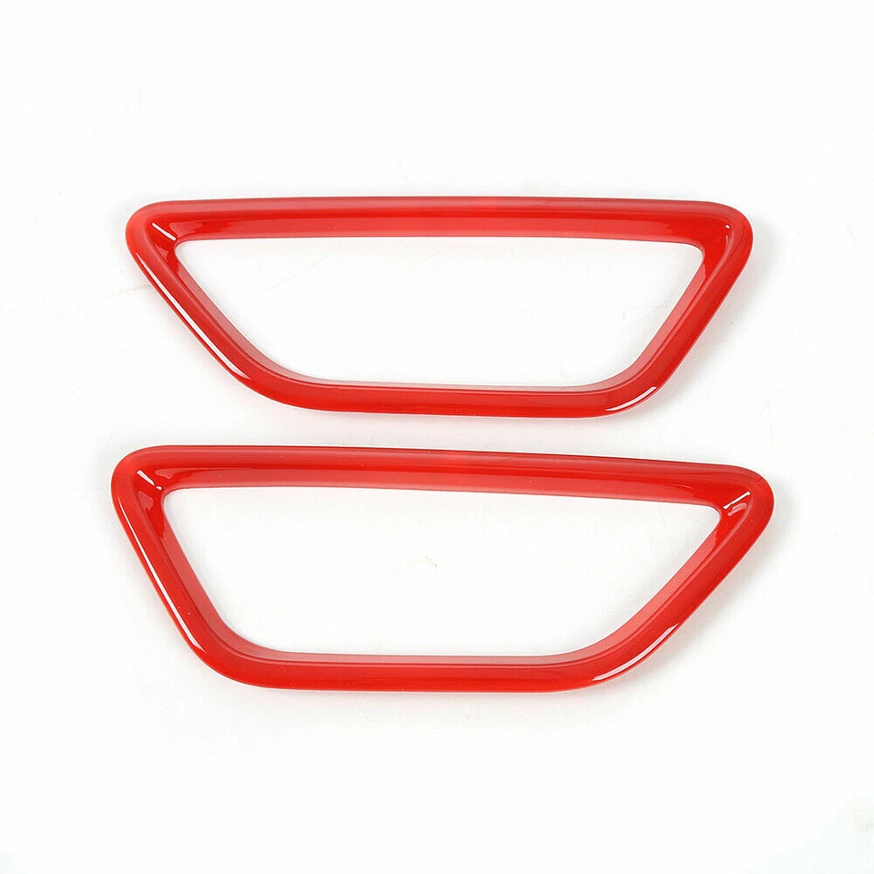 Cubierta de ajuste del marco del anillo del botón del ajuste del asiento de coche para Ford Mustang 2015+ ABS rojo Foto 4 de 4