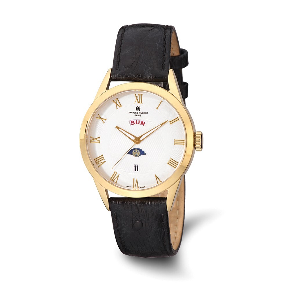 Charles Hubert Paris ladies rectangular white leather dress watch NEW BATTERY Charles-Hubert Paris Watches - Black Bow Jewelry Company main image 3