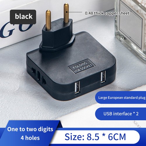EU Plug 180 Degree Rotary Adapter 3 In 1 Electrical Plug Power Converter - Afbeelding 18 van 19