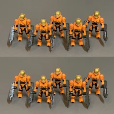10x Mega Bloks Halo UNSC Combat Orange Unit Spartan Construx Mini Figure &20 Gun