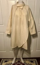 Vintage 1960's Fashionbilt Ivory Swing Trapeze Coat Jacket 100 Wool Mod Sz 10 M