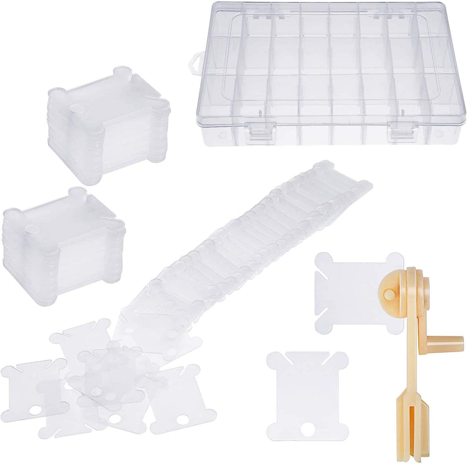 Floss Organizer Box Tools With 100 Pcs Plastic Floss Bobbins