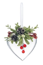 Kissing Krystals PINE CONE HEART CRYSTAL Mistletoe Christmas Ornament by Ganz