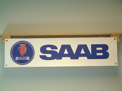 Saab Banner Auto Werkstatt KFZ Garage PVC Wand Display 900 Turbo Aero 9000