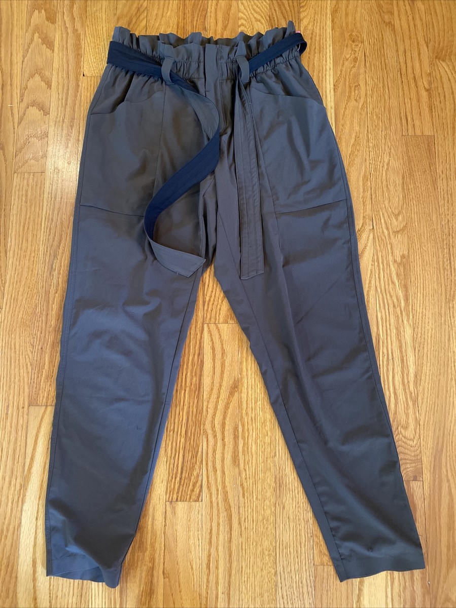 Athleta Gray Skyline Pants Paper Bag Waist Belted Athletic Jogger