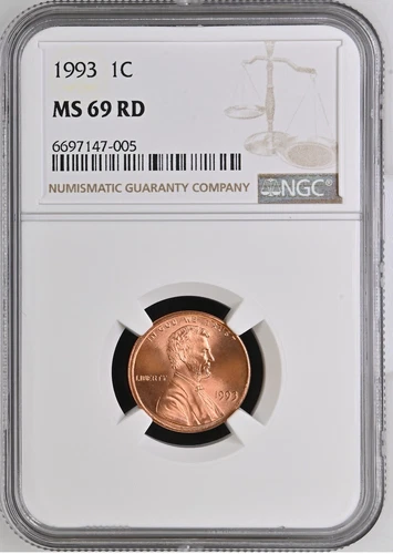 1993  1C RD  Lincoln Memorial One Cent  NGC MS69RD  6697147-005