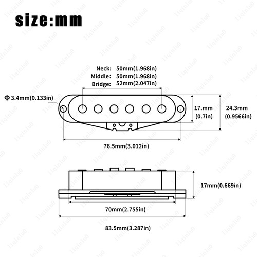 1 Pcs Premium Alnico 5 Flat Poles Single Coil Pickup For Strat Mulit Color - Picture 6 of 72