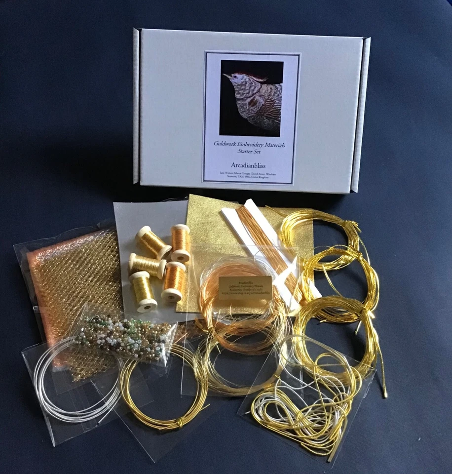 GOLDWORK EMBROIDERY MATERIALS STARTER BOX. NEW BIGGER BOX OVER 40 m EXTRA THREAD - Image 2 of 4